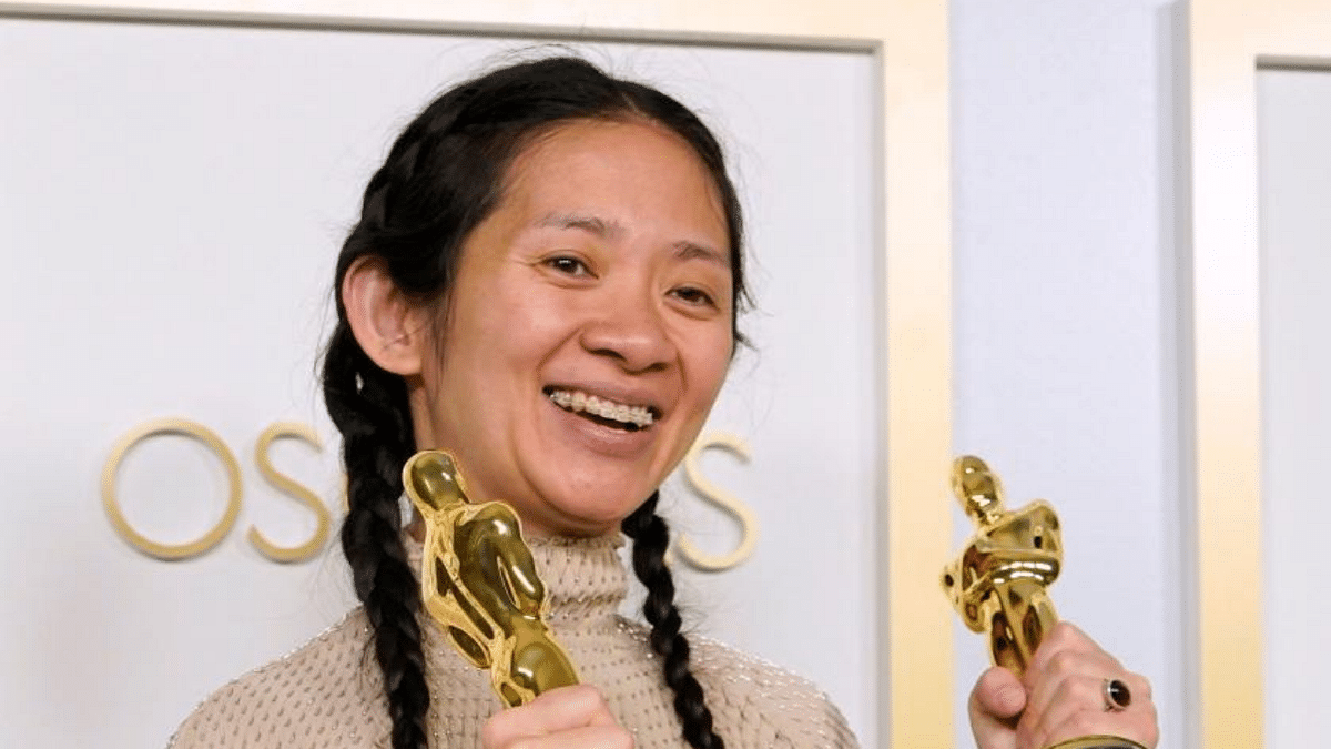 Directing | Chloe Zhao |Zhao created history by becoming the first Woman of Colour to win the Oscar for 'Directing'. The Chinese filmmaker wielded the microphone for the well-received 'Nomadland' | Credit: AFP Photo