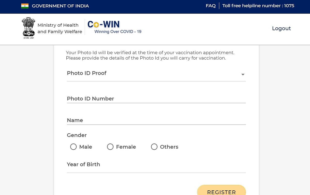 Step 2 | Enter the OTP and fill in details like Name, Date of Birth after picking your choice of Photo ID. Ensure no errors at this stage | Credit: Screen grab via cowin.gov.in
