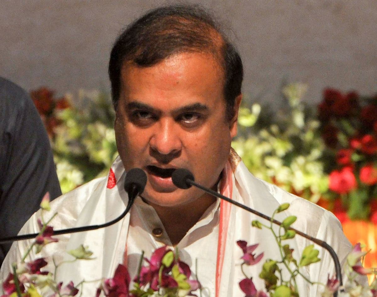 BJP's Himanta Biswa Sarma takes oath as the new Chief Minister of Assam at Srimanta Sankaradev Kalakshetra in Guwahati on May 10.