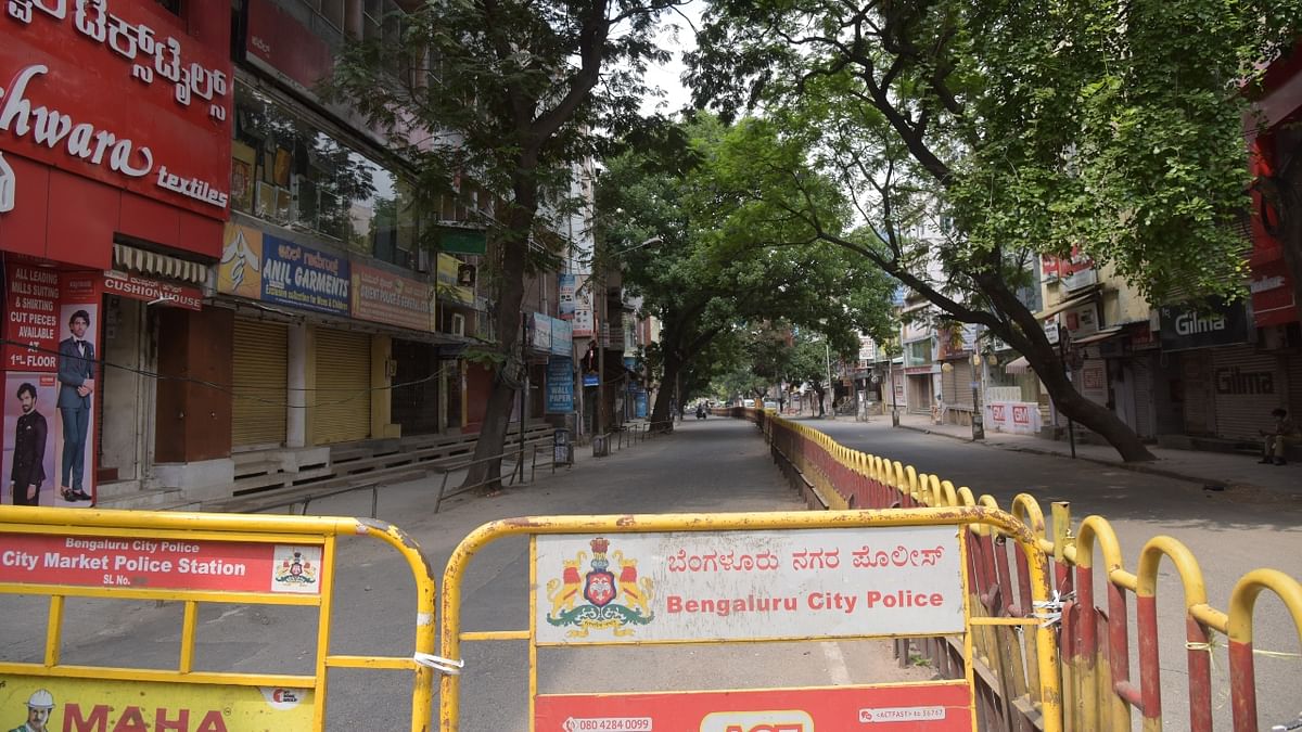 BVK Iyengar road, popular for its commercial activity, electrical and clothing stores wears a deserted look.