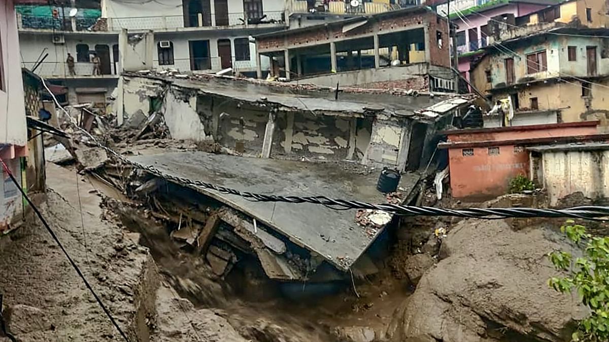 The cloudburst occurred over the Shanta river, causing inundation of areas along its banks with a huge amount of slush containing boulders, SHO of the Devprayag police station Mahipal Singh Rawat said.
