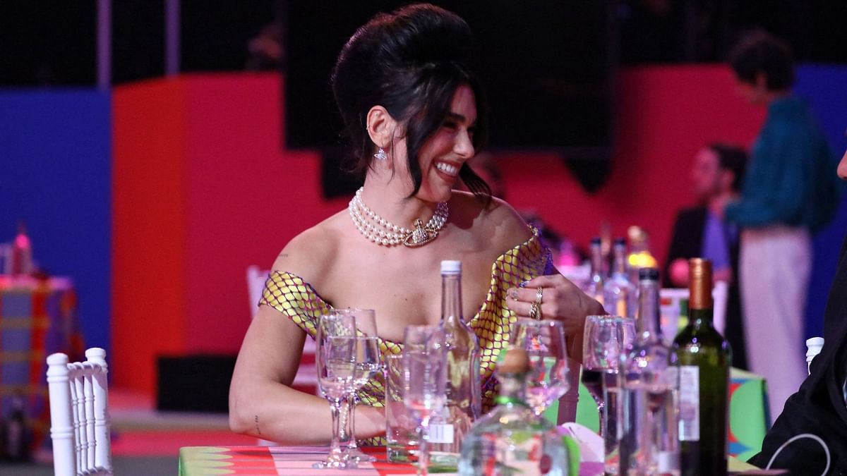 Dua Lipa at the BRIT Awards 2021 in London. Credit: AFP Photo