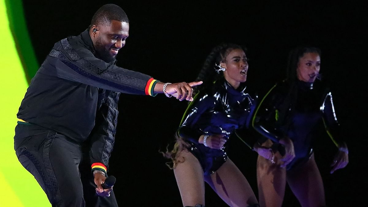 Headie One performs on stage at the BRIT Awards 2021 in London. Credit: Reuters Photo