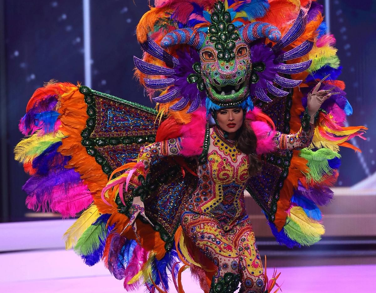 Miss Mexico Andrea Meza appears onstage during National Costume Show at the Miss Universe 2020.