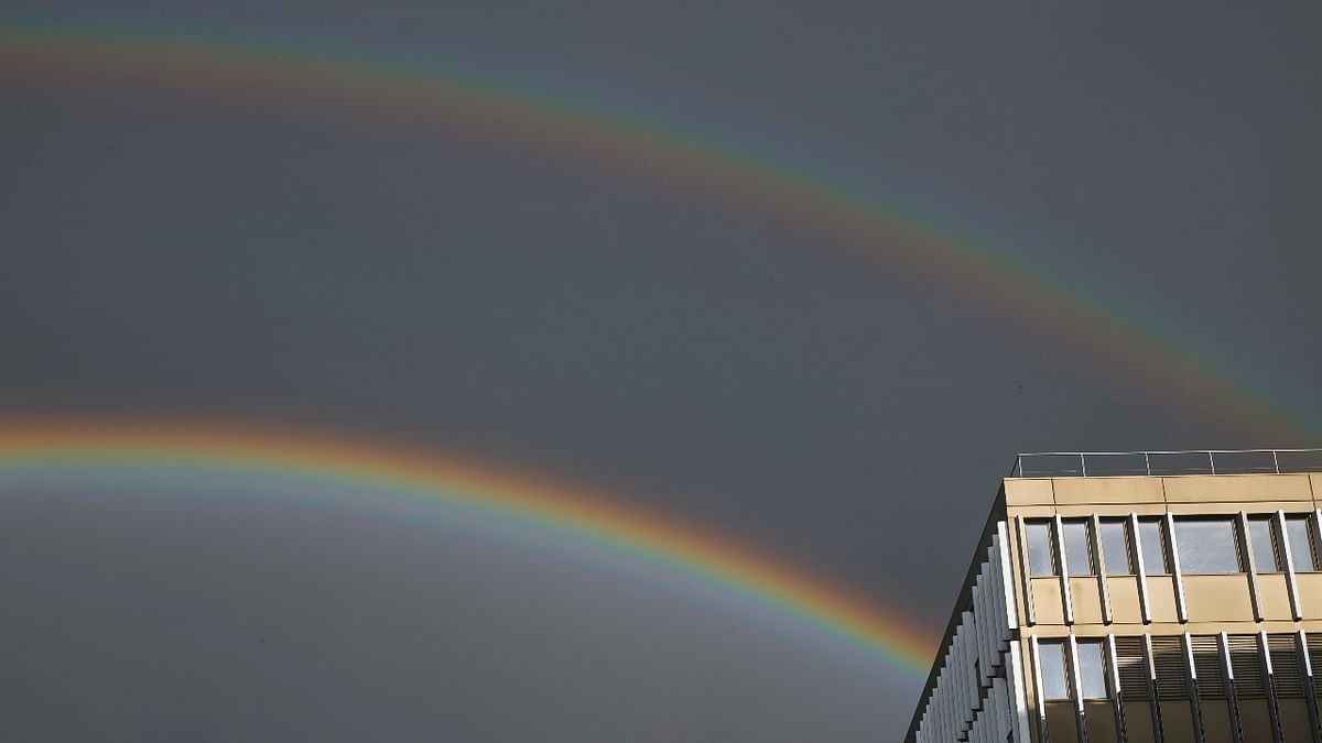 Lausanne residents were lucky enough to find two complete rainbows, one above the other.