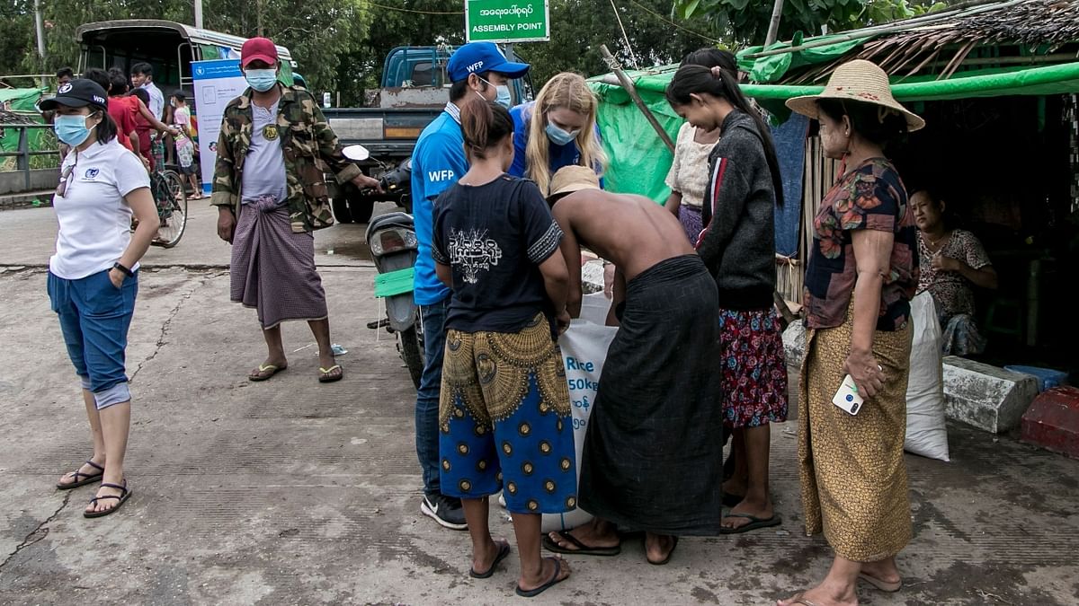 Father-of-three Win Naing Tun, 26, said those who could previously afford to eat pork regularly have been forced to turn to fish paste and vegetables.