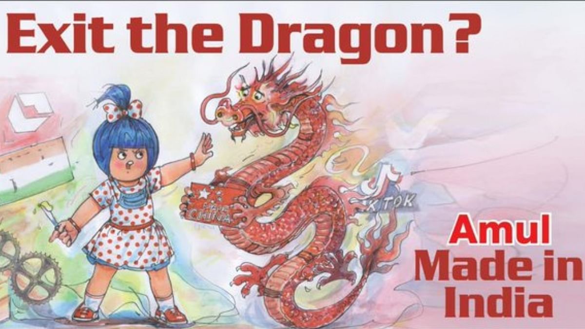 Amul's advertising for use of its Make in India product and boycott Chinese products.