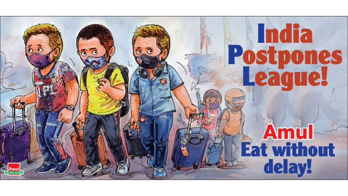 Amul's ad on IPL 2021 suspension went viral online.