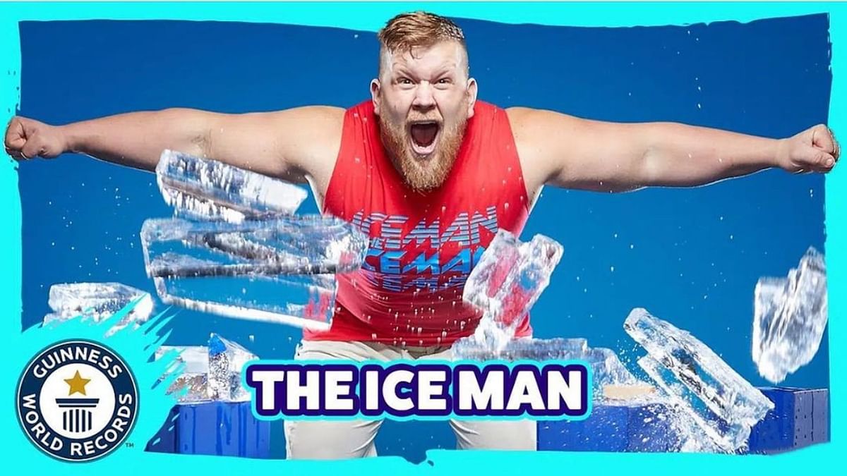 JD Anderson, the man is known for breaking multiple layers of ice with his head. He also holds the Guinness World record for ‘the Most Ice Blocks Broken by a human battering ram’. Credit: Instagram/jdiceman_official