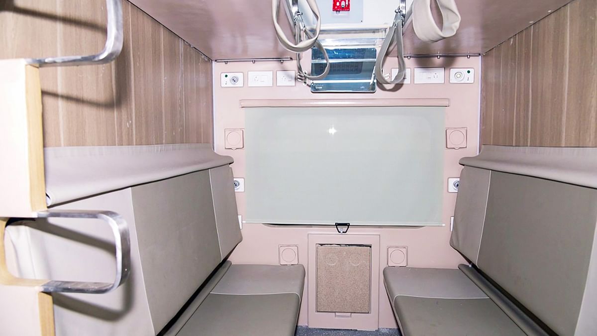 The design of the coach includes a redesigned AC duct to provide individual vents for each berth. The coach also has an improved and modular design of seats and berths, foldable snack tables in both longitudinal and transverse bays, injury-free spaces and holders for water bottles, mobile phones and magazines, the statement said.