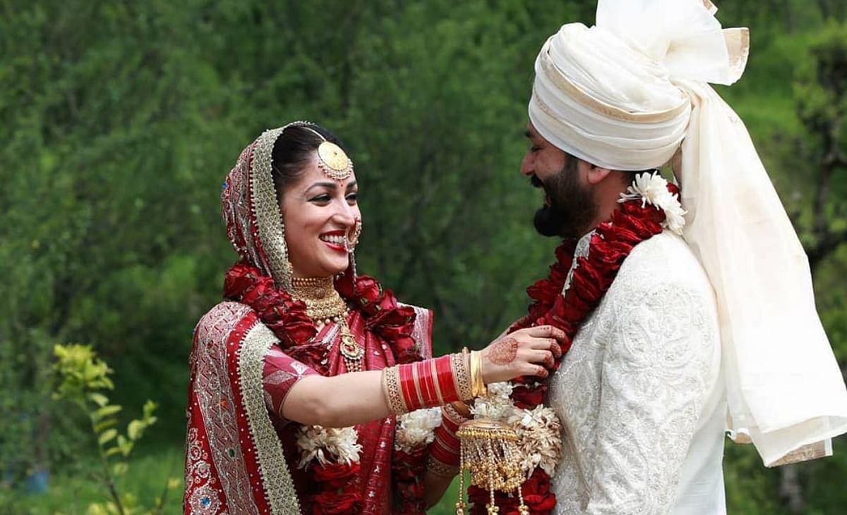 Yami Gautam and Aditya Dhar during their wedding.