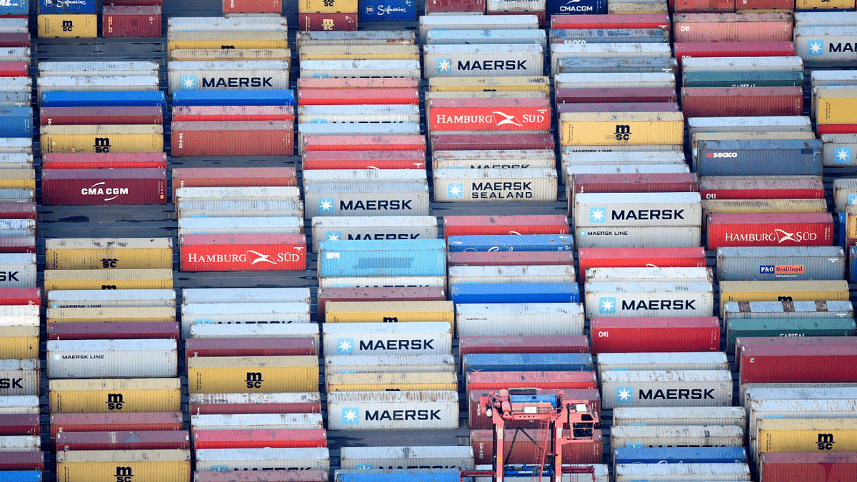 Containers are seen at a terminal in the port of Hamburg, Germany. Credit: Reuters Photo