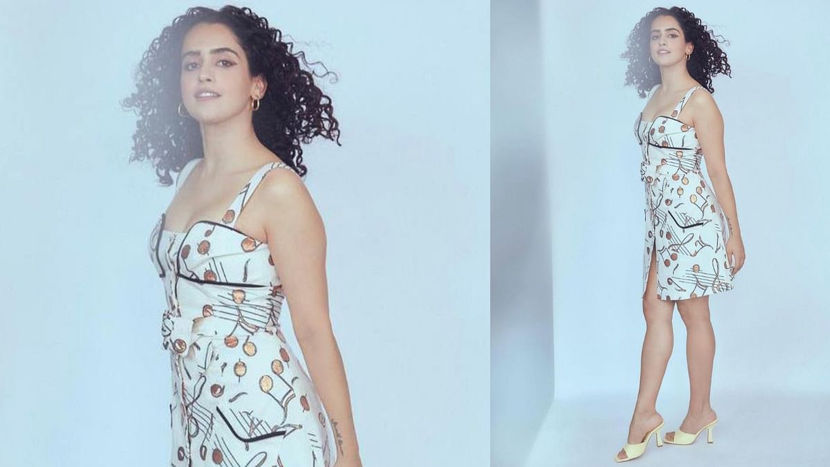 Musical Imprint: One of the trendiest dresses worn by Sanya Malhotra is this off-white dress with large musical notes printed on it and small slit at the bottom paired with light yellow sandal heels. Imagine wearing this dress for a Karaoke night or a dinner with the gang, you would be the best dressed without doubt.