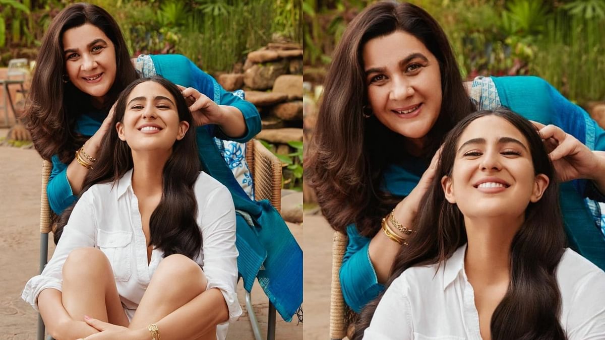Actress Sara Ali Khan will be seen sharing the screen with her mom and actress and Amrita Singh for the very first time for a brand endorsement. Sara posted an unseen and adorable image with her mother Amrita Singh in which she is seen giving her a head massage.