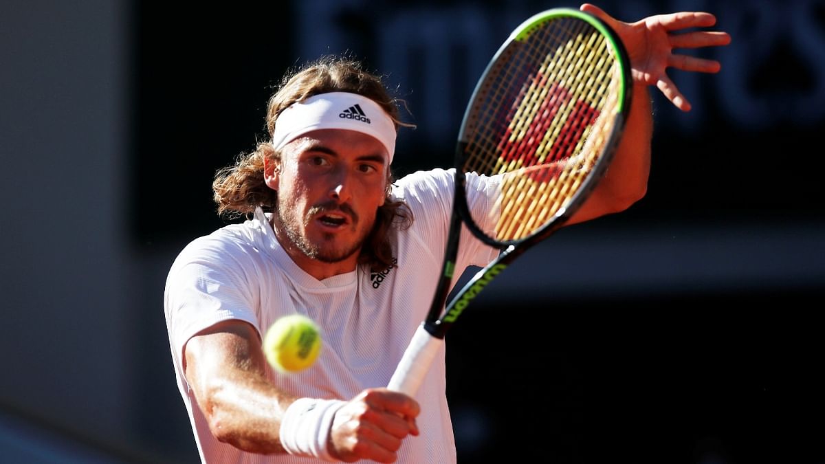 Greece's Stefanos Tsitsipas in action during the final against Serbia's Novak Djokovic. Credit: Reuters Photo