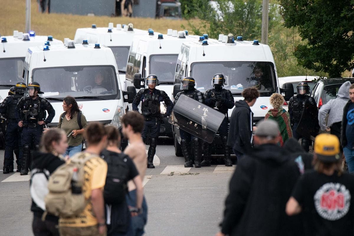 Five police officers were injured overnight in western France as they broke up a 1,500-strong illegal rave, authorities said. Credit: AFP Photo