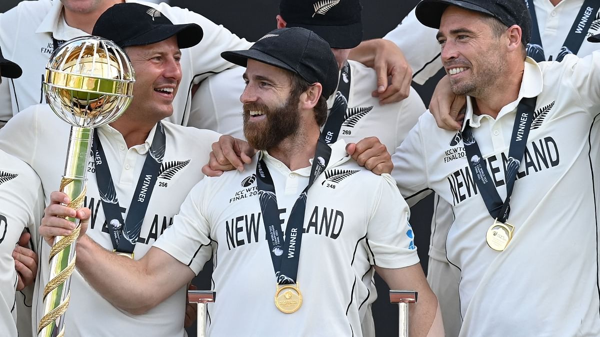 Two years after their agonising ‘super over’ loss to England in the 50-over World Cup final at Lord's, the Blackcaps claimed their first major global title. Credit: AFP Photo