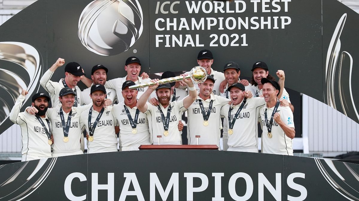 New Zealand lifts World Test Championship trophy after beating India by 8 wickets