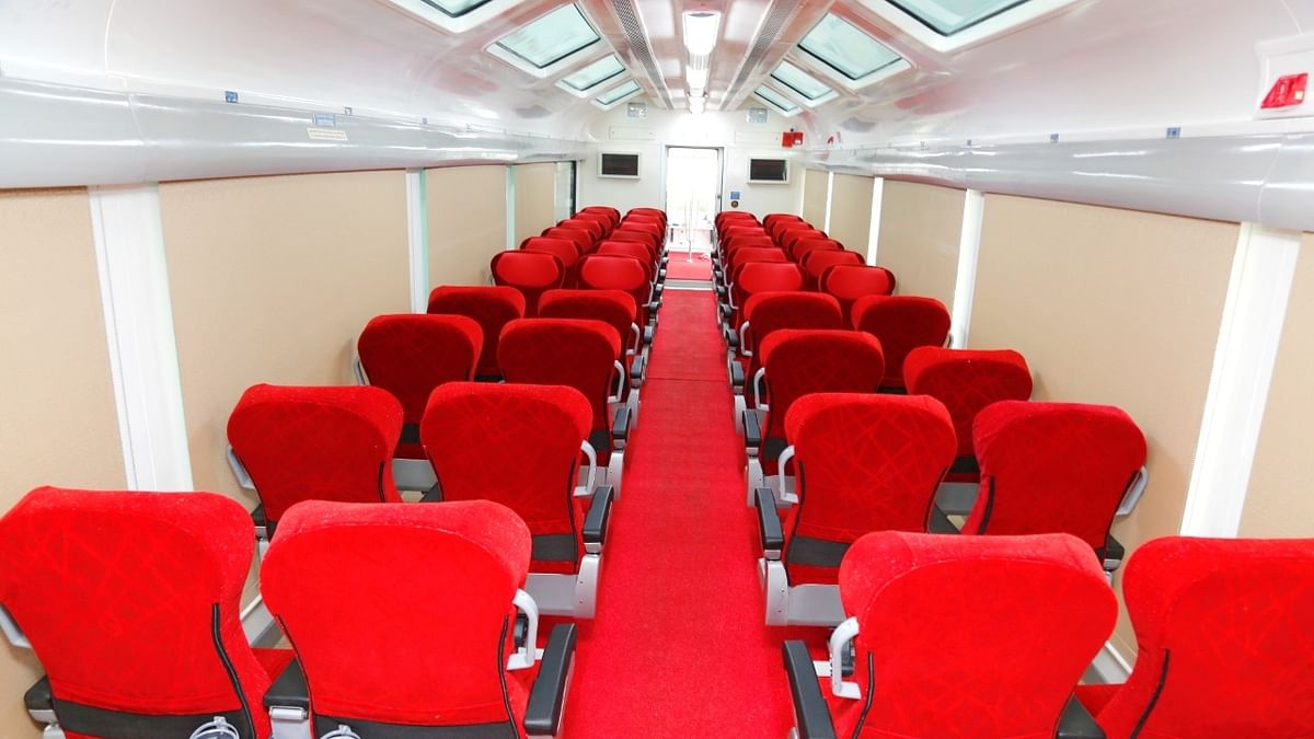The vistadome tourist coaches have larger viewing area including roof top glass and comfortable seats that can rotate up to 180 degrees.