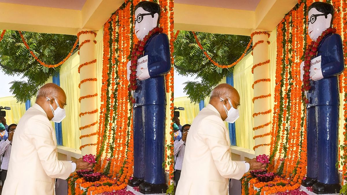 The president paid tributes to B R Ambedkar, makers of the Constitution and freedom fighters.