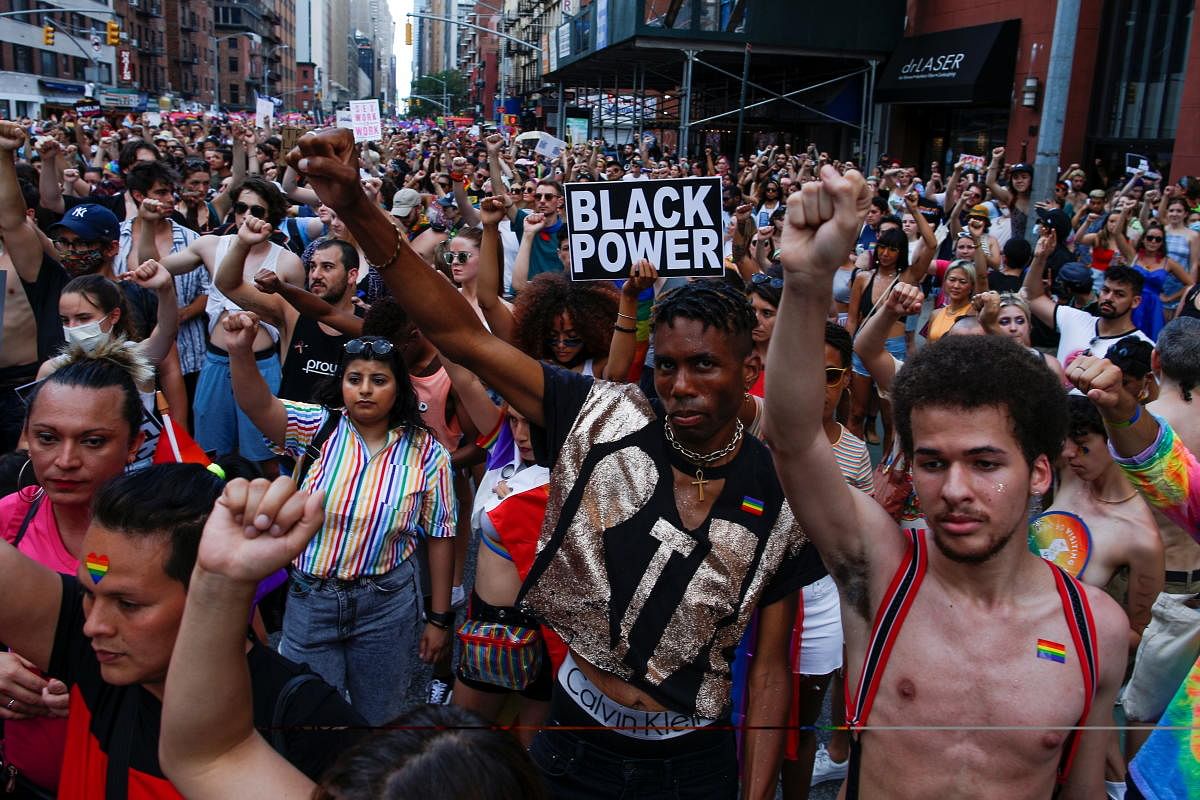 People take part in the Queer Liberation March in New York City, New York, US. Credit: Reuters Photo