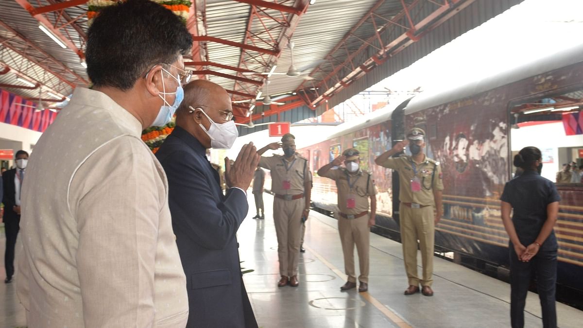 He boarded the special train from Safdarjung railway station in New Delhi.