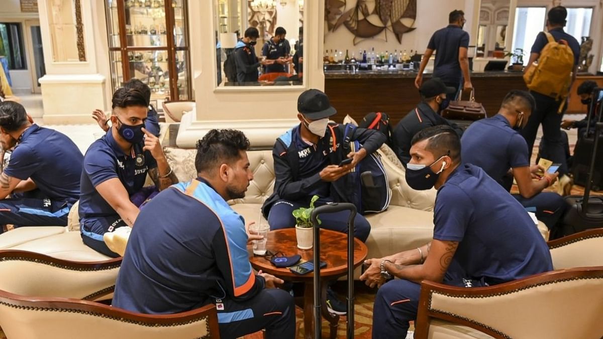 Indian cricket team led by Shikhar Dhawan, featuring as many as six uncapped players, arrived in Colombo from Mumbai for their four-week tour which will feature six limited overs games against Sri Lanka. Credit: Instagram/indiancricketteam