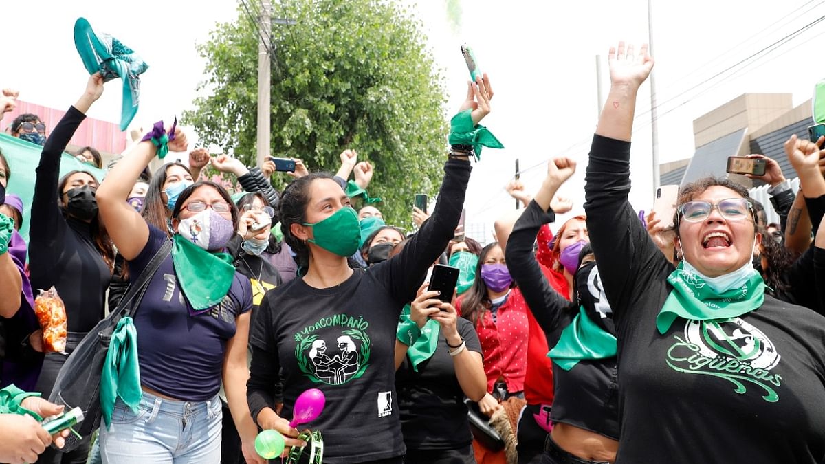 Women celebrate after lawmakers in Mexico's Hidalgo state voted to lift the penalties for elective abortion, making Hidalgo the third state in the largely Roman Catholic country to let women choose to end their pregnancies, outside the Congress in Pachuca, Mexico. Credit: Reuters Photo