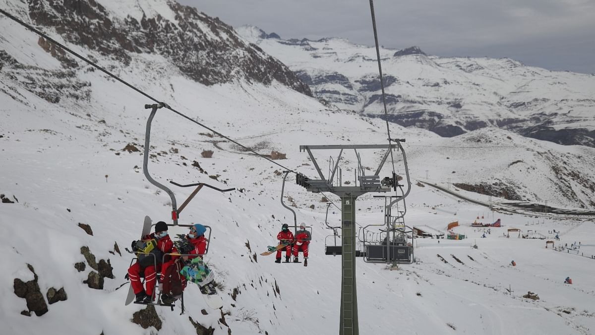Snowfall delights Chileans, with locals enjoying the slopes again since tough lockdown restrictions were lifted. Credit: Reuters Photo