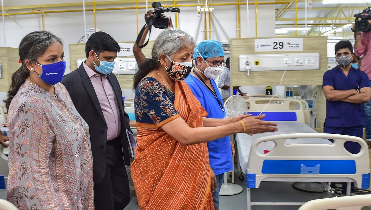 She also visited the 100-oxygenated bed Covid care facility at Karnataka Power Corporation Ltd's (KPCL) Yelahanka campus.