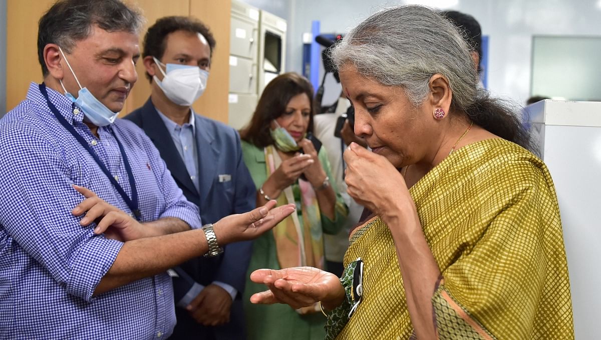 FM Sitharaman interacted with officials at the Institute of Bioinformatics and Applied Biotechnology.