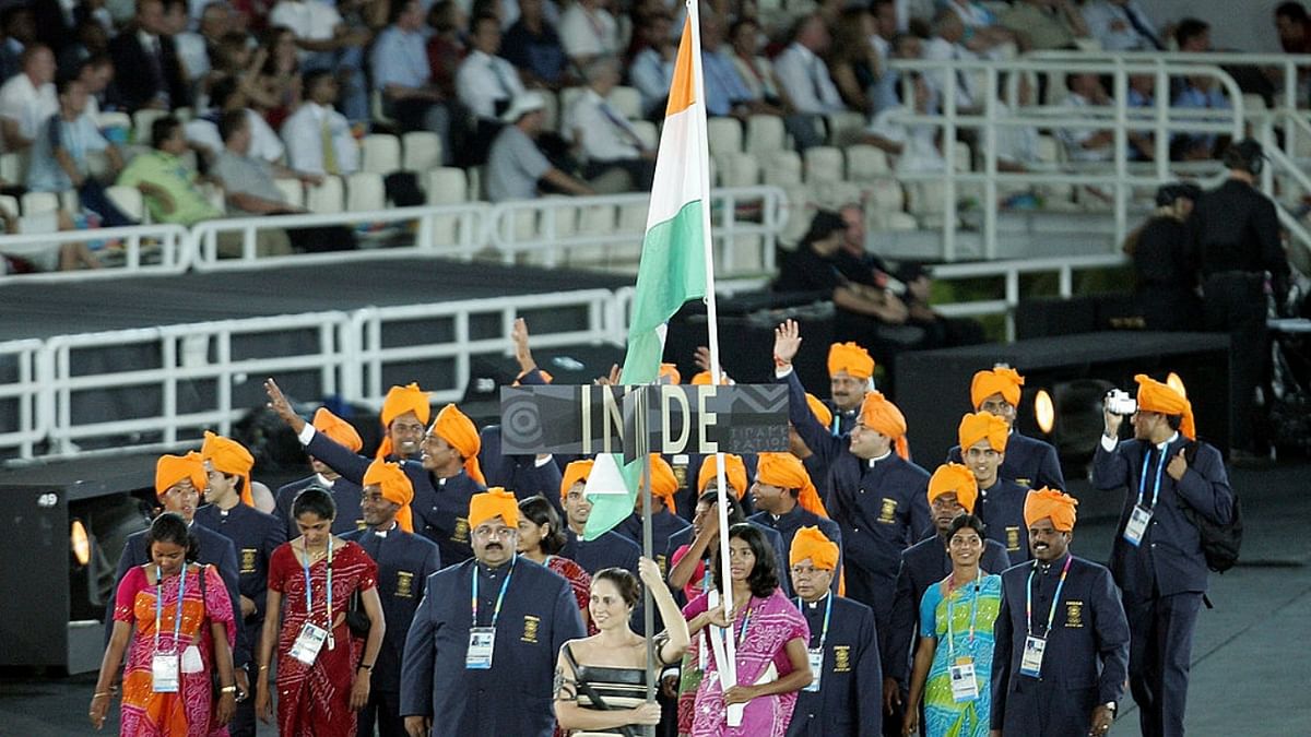 Anju Bobby George became the second woman Olympic flagbearer for India at the 2004 Athens Olympics. Credit: Getty Images