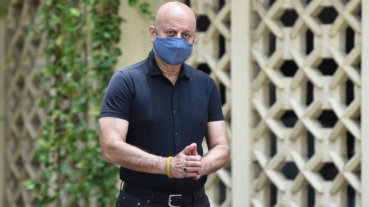 Multi-talented actor Anupam Kher also paid his respects. Credit: AFP Photo