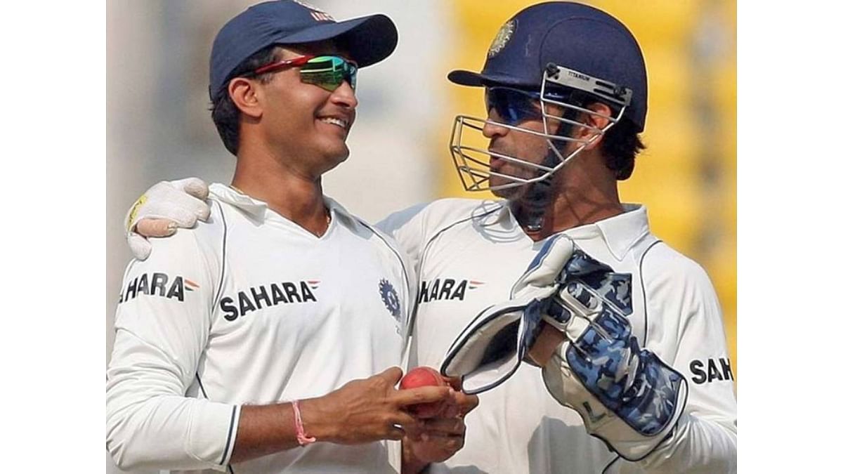 Sourav Ganguly was moved by the special gesture when MS Dhoni handed him the reins during his final international appearance. Credit: DH Photo