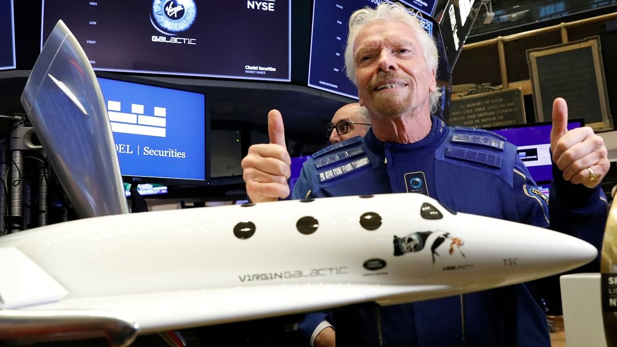 Virgin atlantic’s Richard Branson is due to take off on July 11 from New Mexico, launching with two pilots and three other employees aboard a rocket plane carried aloft by a double-fuselage aircraft. Credit: Reuters Photo