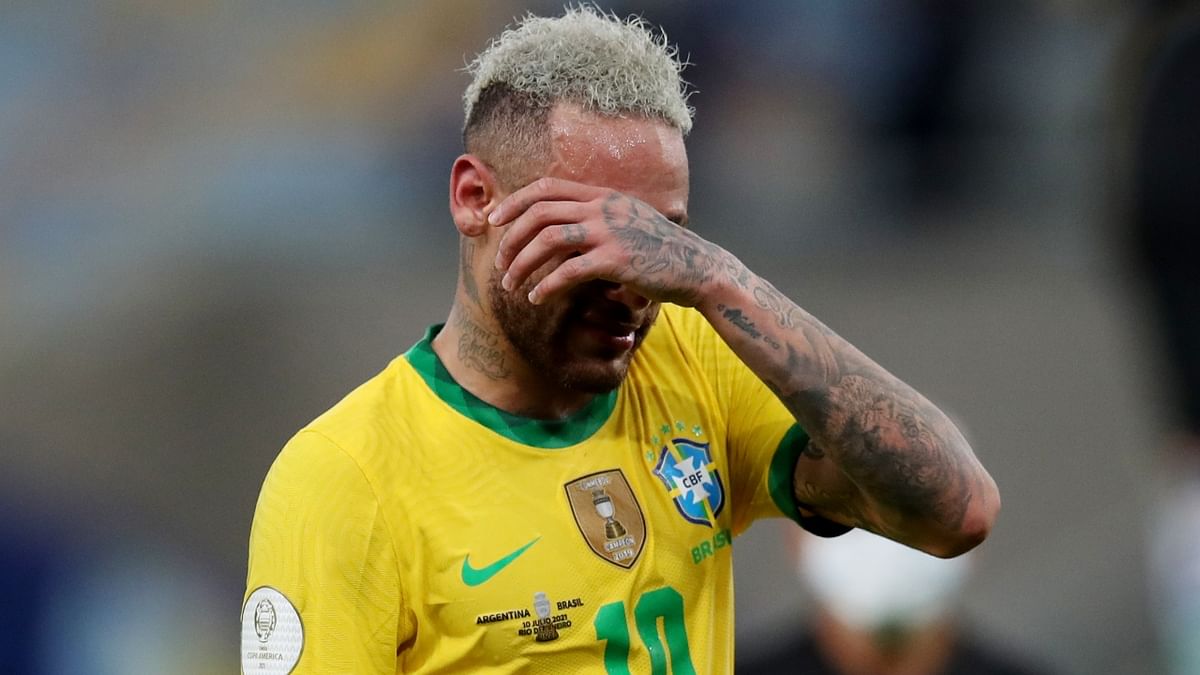 Brazilian forward Neymar bust into tears after losing the Copa America final 0-1 to Messi's Argentina. Credit: AFP Photo