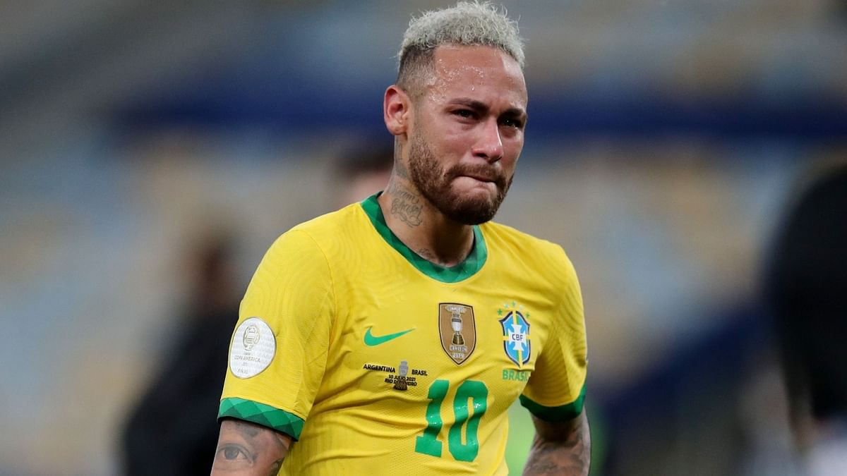 An emotional Neymar looks dejected after losing to Argentina. Credit: Reuters Photo
