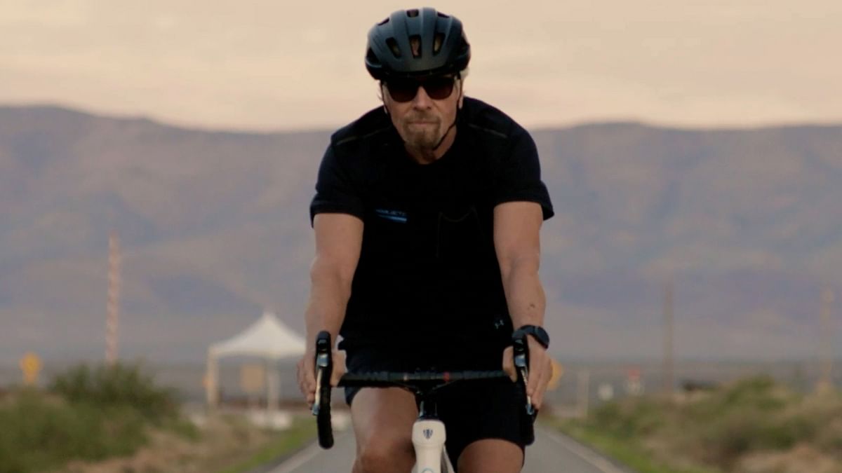 Swashbuckling billionaire Richard Branson arrived in a bicycle to his company Virgin Galactic's New Mexico launch site from where he flew on his space flight on July 11.
