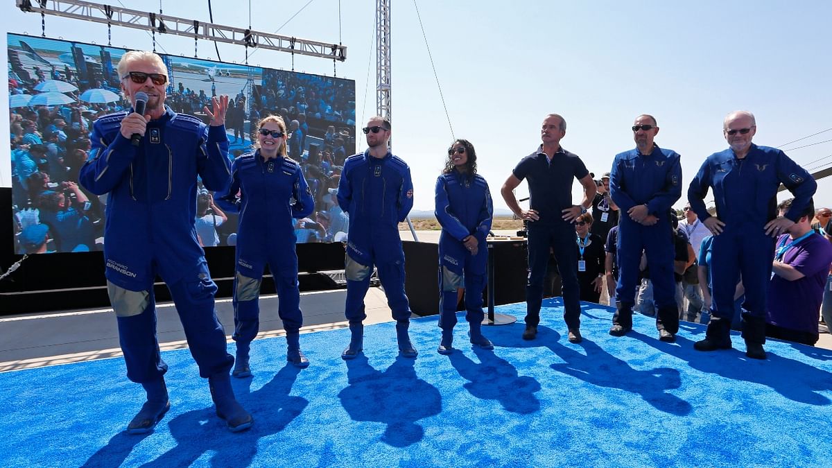 The nearly 71-year-old Branson and five crewmates from his Virgin Galactic space-tourism company reached an altitude of 53.5 miles (86 kilometers) over the New Mexico desert — enough to experience three to four minutes of weightlessness and witness the curvature of the Earth — and then glided to a runway landing.