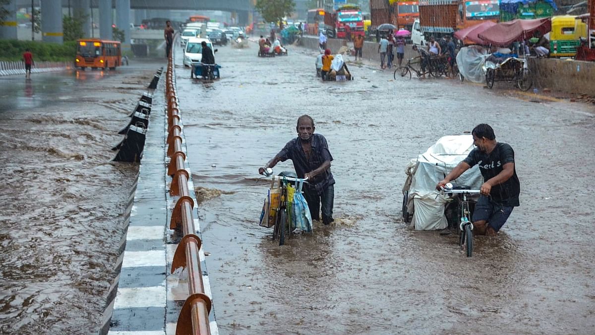 The rain continued to lash several parts of Delhi bringing further respite from the scorching heat and humidity as monsoons continued to evade Delhi-NCR for over one week.