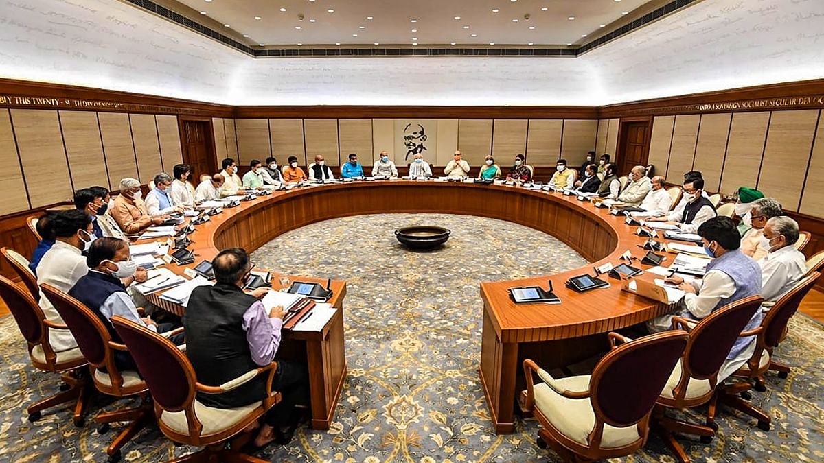 Glimpses from PM Modi's first in-person Union Cabinet meet with newly appointed ministers