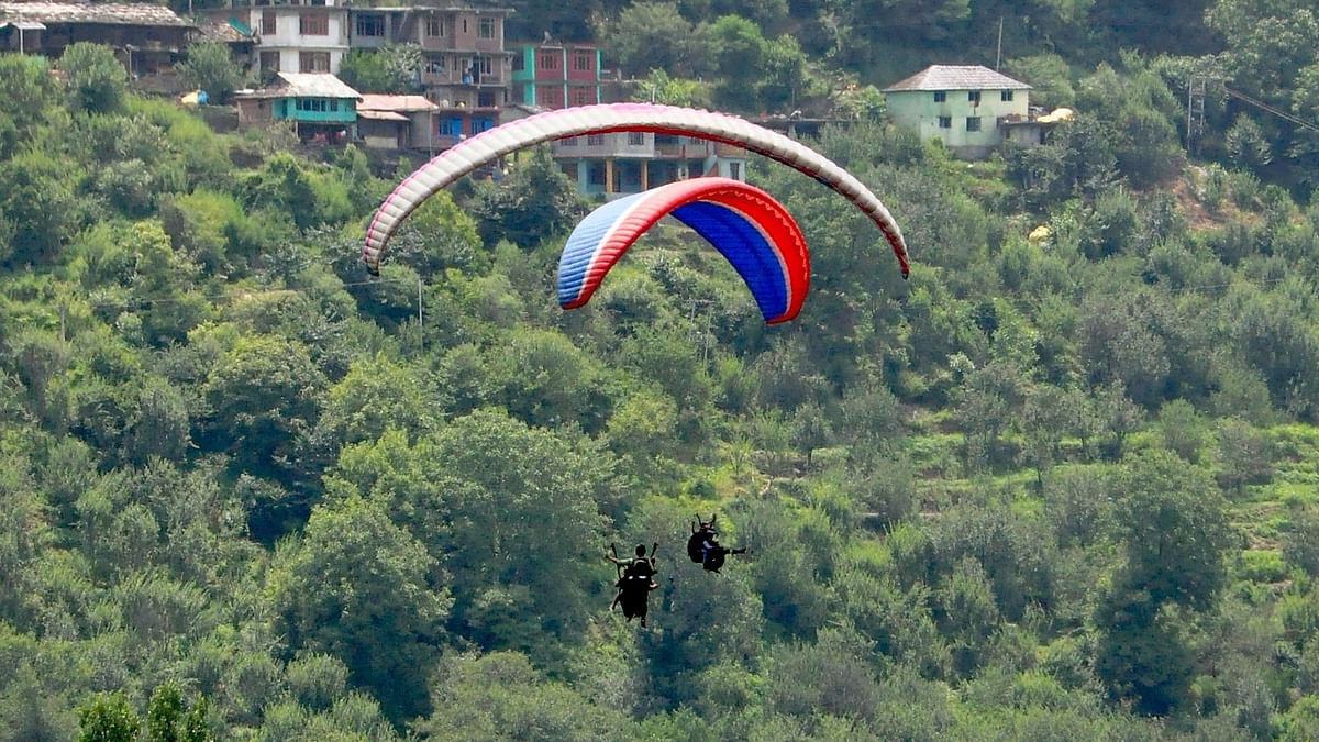 Visitors also took to paragliding, trekking etc. Credit: PTI Photo