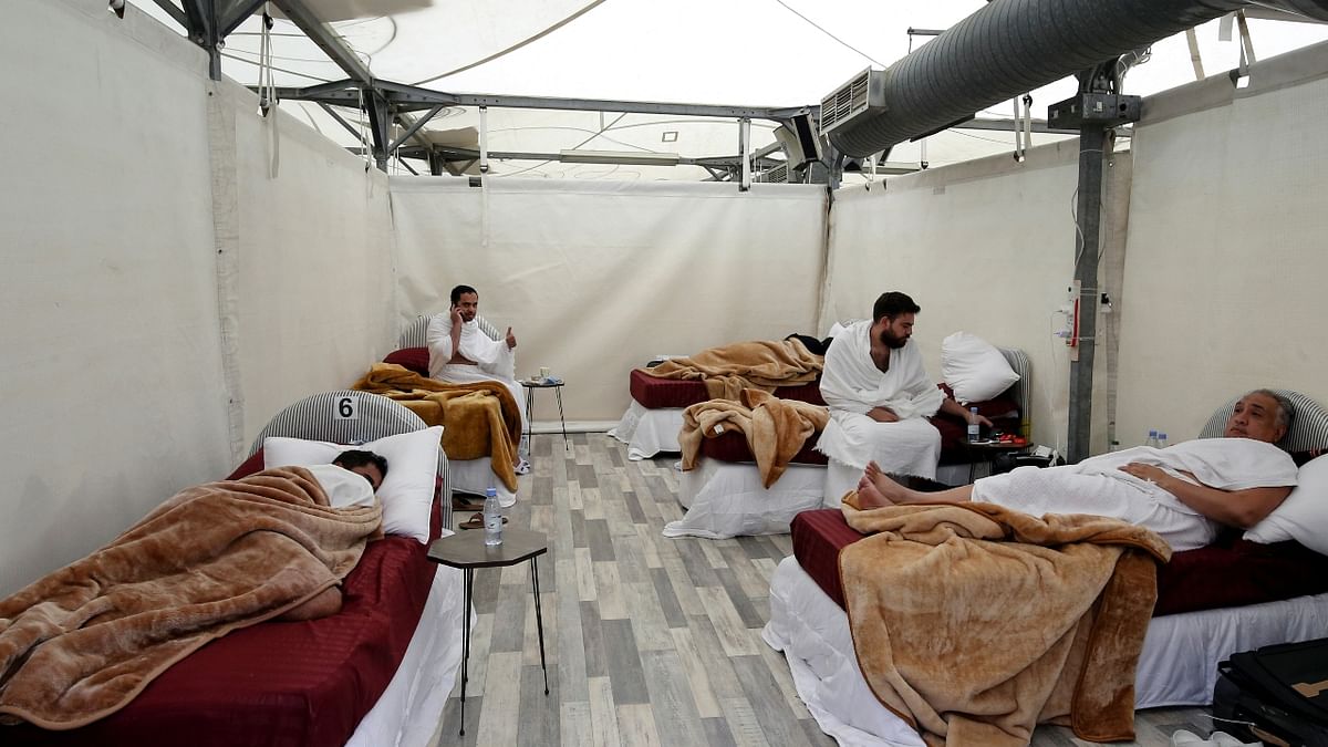Pilgrims rest inside their tent in the Mina area during the annual Hajj pilgrimage, in the holy city of Mecca, Saudi Arabia. Credit: Reuters Photo