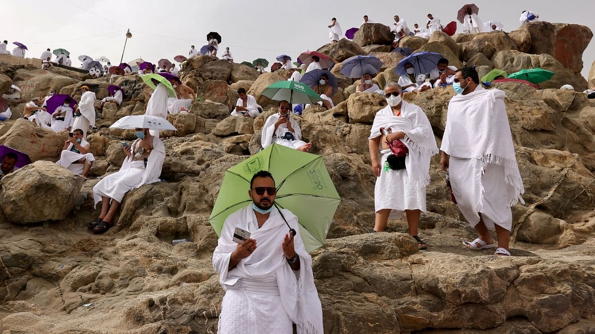 The pilgrims then made their way to Mina, 7 km northeast of the Grand Mosque in Mecca, where they will spend the day in prayer before heading to Mount Arafat, where the Prophet Mohammad gave his last sermon. Credit: Reuters Photo
