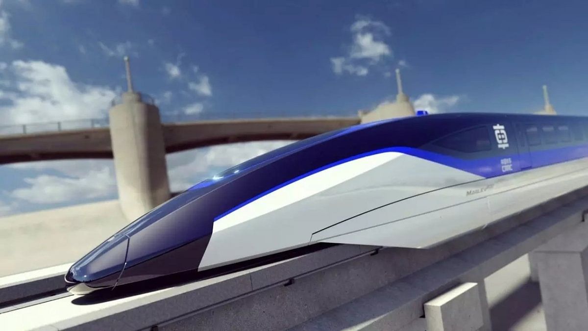 Launched in October 2016, the high-speed maglev train project saw the development of a magnetic-levitation train prototype with a designed top speed of 600 kms per hour in 2019, and conducted a successful test run in June 2020. Credit: Twitter/@EmslieDustin