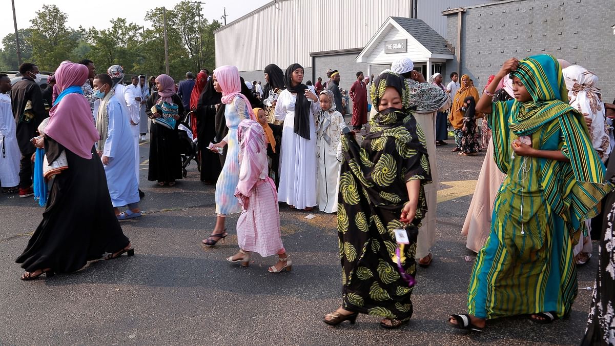 Somali community members leave the mosque after Eid al-Adha prayer in Louisville, Kentucky, US. Credit: Reuters Photo