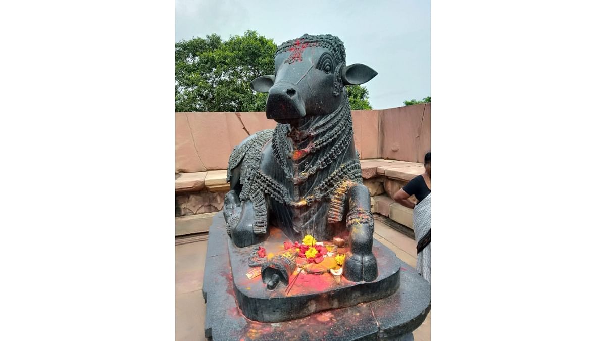 The temple, which a Sivalayam, was built to worship Lord Ramalingeswara. That said, like in any temple dedicated to Lord Shiva, one can find the idol of Nandi. Credit: DH Photo/Prasad Nichenametla