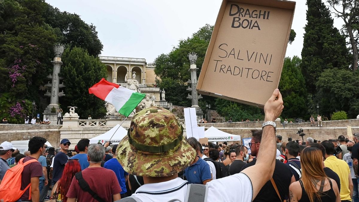 A proposal to make the pass mandatory for travelling by train, coach or plane is expected to be re-evaluated in September. Demonstrations had been announced on social media in at least 80 cities. Credit: AFP Photo