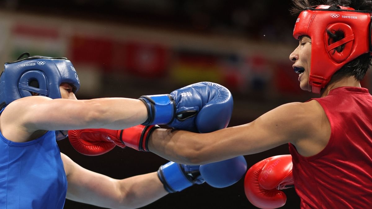 The 23-year-old Assam boxer prevailed 4-1 to make the last four where she will square off against reigning world champion Busenaz Surmeneli of Turkey. Credit: AFP Photo