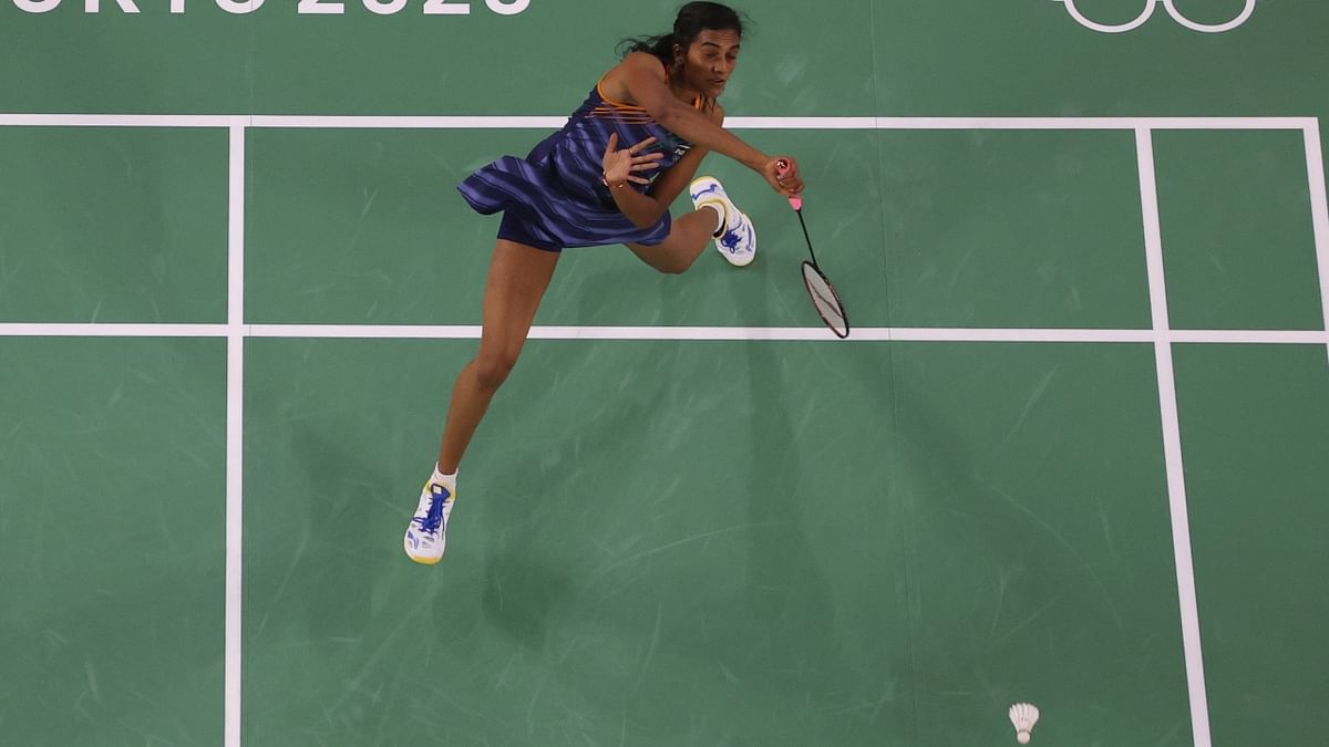 PV Sindhu in action during the match against Akane Yamaguchi of Japan. Credit: Reuters Photo